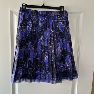 Elie Tahari Purple and Black A-Line Skirt